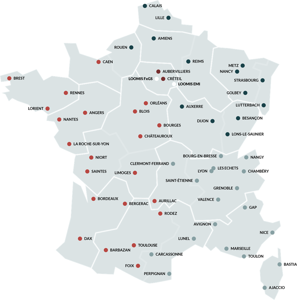 A map of all the Loomis-branches in France