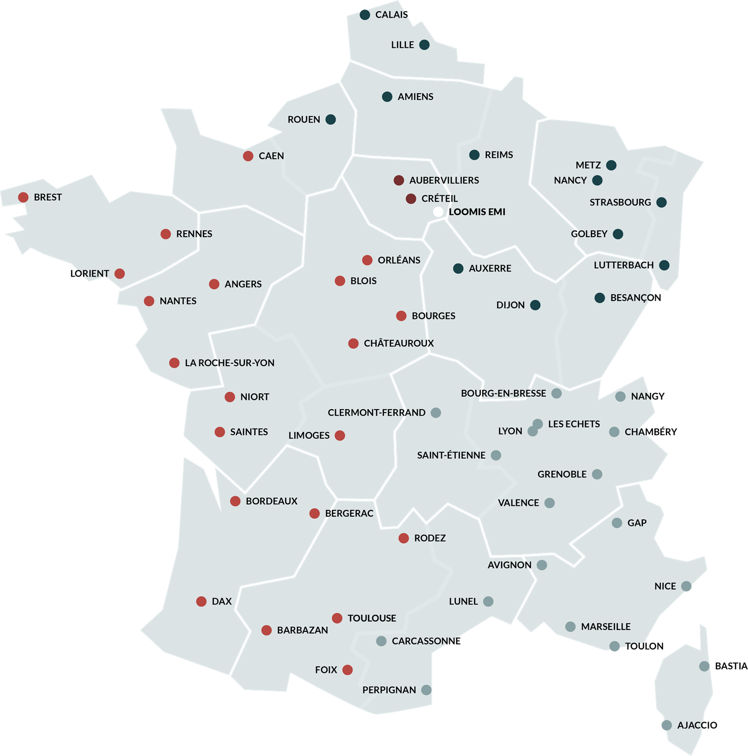 map de loomis france