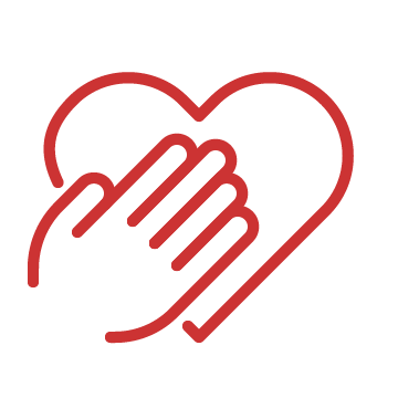 Icon of a hand on a heart